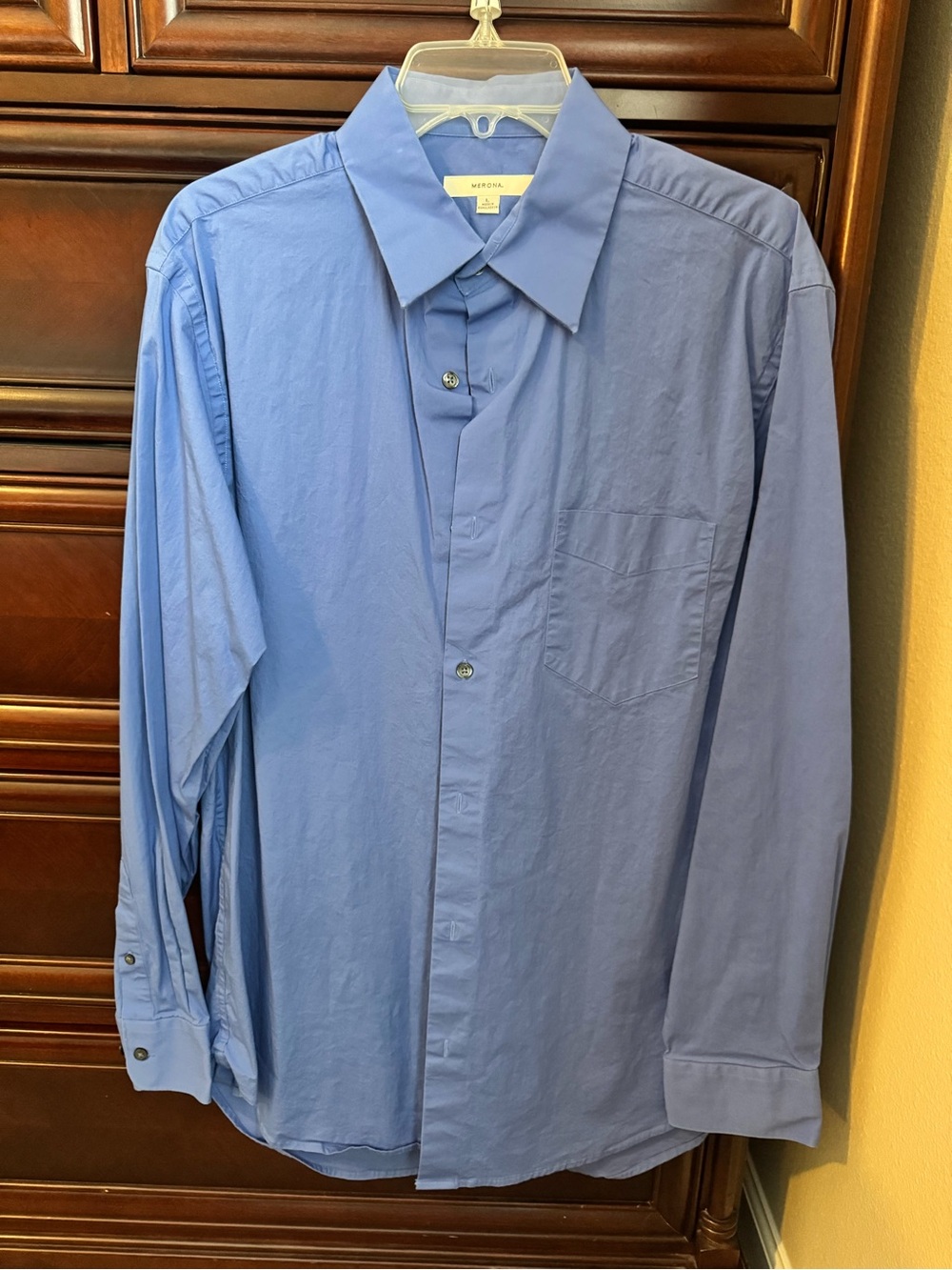 Classic Fit Long-Sleeve Blue Dress Shirt